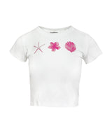 Sea Shell Graphic Crop Tee