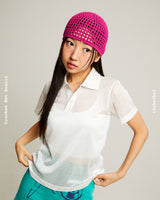 Crochet Net Beanie (pink)