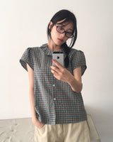 Tinbe Frill Check Short Sleeve Shirt