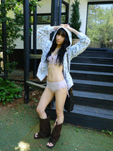 terry floral hoodie