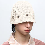 RIVET BUCKET BEANIE - IVORY