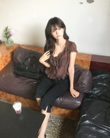 Frill shirring blouse