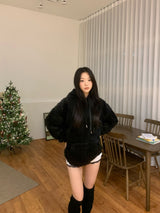 フラッフファーレースリボンミニショーツ