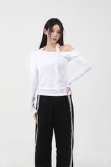 フリルロングスリーブTシャツ