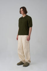 Argyle patterned short-sleeved knitwear