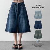 Viscose denim Bermuda Wide Half-Length Pants (3 colors)