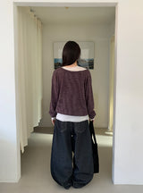 ポダン生デニムバルーンワイドパンツ