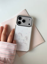[Magsafe] ピンクポニー シルバーガラスバンパーケース