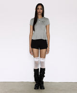 STRIPE HOOD FLARE TOP (GRAY) F26QB072
