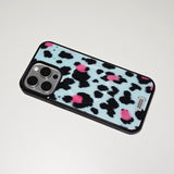 Soft Pop Leopard Phone Case Soft Blue (BK_MagSafe Glass)