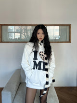 I♥ME アバントフィット レオパードシンボル ロングスリーブ パーカー (2 colors)