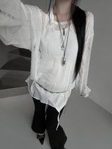 destroyed see-through knit (2color)