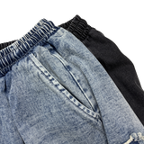 raw-edge cargo bermuda shorts