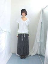 embossed shirring strap t