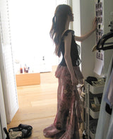 moulin rouge unbal frill long skirt
