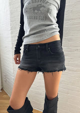 DEEP BLACK DENIM SHORTS (S-L)