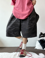 SHORT MILITARY WASHING BALLOON BERMUDA 🖤🩶💚🍪2COLOR