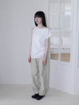 NYLON STUD PINTUCK PANTS (SAND BEIGE)