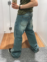 ソルティンセミフレアウォッシュ加工デニムパンツ