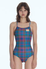 [Preppy Check_blue] One Piece Swimsuit