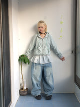 Shirring Pocket Two-Way Wind Zip-Up