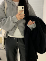 【MADE】スターンヒップクロップツーウェイフードジップアップ -ベーシック