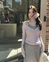 thin & flower square sleeveless top