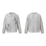 Y2K Pixel Jacquard Collar Knit Cardigan