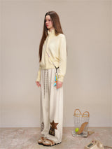 Paisley Artwork Embroidered Jogger Wide Pants
