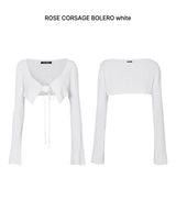 ROSE CORSAGE BOLERO white