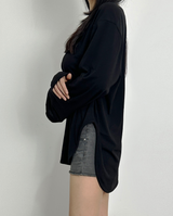 (BASIC ITEM♥/BEST VALUE♥) 3 COLORS ストレッチUネックルーズフィット長袖Tシャツ