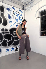 WIDE SWEATPANTS - BROWN
