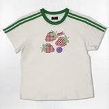 チェックストロベリーセミクロップTシャツ - 6COLOR