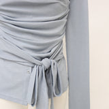 Light Shirring Wrap Button Tee 232841819