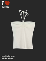 pouch halter strap shirring tube top