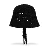 VA カーブオーバル メタル ニット パンチング バケットハット / Black