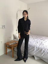 STRIPE BOOTS CUT JEANS