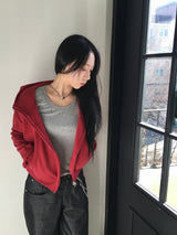 End U Neck Eyelet Studded Crop Tee (6c)