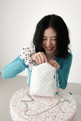 クロス ポーチ (white pin dot)