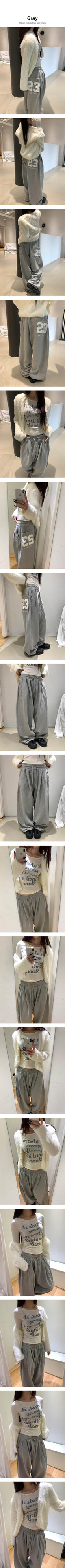 23 patch wide sweat pants(3color)