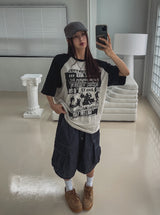 Root Stitch Cargo Bermuda Denim Pants