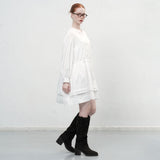 ダブルフレアストリングワンピース [WHITE]