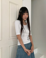 Kinun ナンバープリント ラウンドネック 半袖Tシャツ