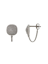 RV-DQ Pave Chain Earrings_Silver