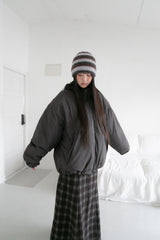 fluffy stripe color beanie(4colors)