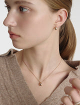 26SS★ Champagne Full Moon Silver Mary Bowl Necklace