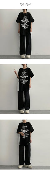 [Basic, Long/S-2XL] ライトバックバンディングサマーセミワイドデニム