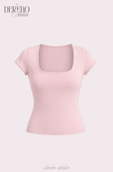 ミンキースクエアスリムカラーショートスリーブTシャツ