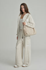 09 numbering hobo bag, Beige