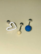 Pastel doodle piercing (White)